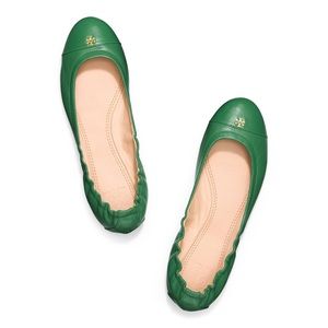 SOLD Tory Burch York Emerald Leather Ballerina Size 5.5